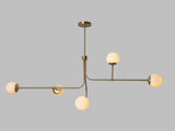 5 Globe Sputnik Linear Chandelier