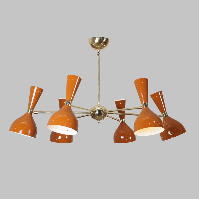 Diabolo 6 Arm Chandelier In Style Of Stilnovo