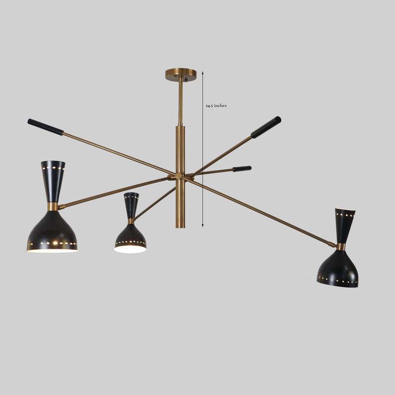 Copy of Diabolo 3 Arm Chandelier In Style Of Stilnovo