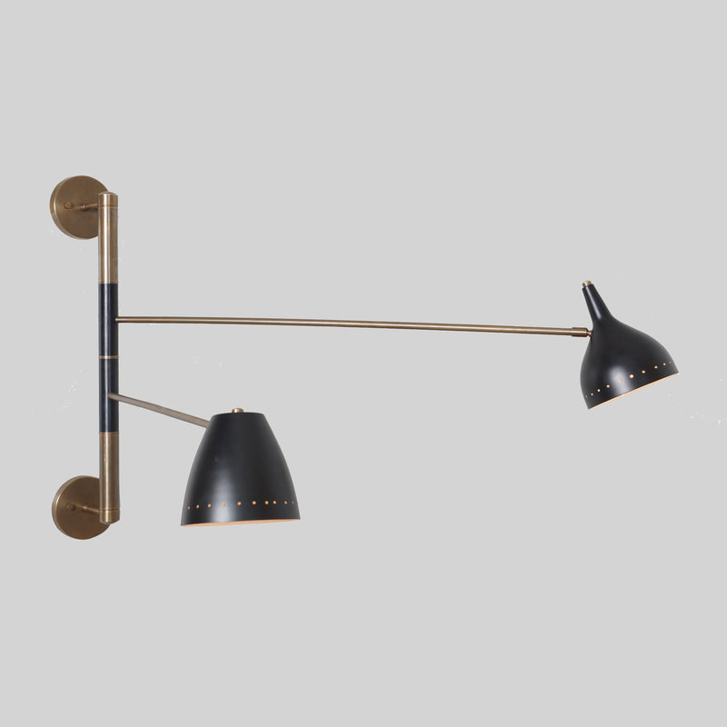 Double Shade Swing Arm Wall Lamp