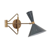 Nonna Adjustable Swing Arm Brass Wall Light