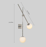 Double Globe Articulated Brass Wall Lamp