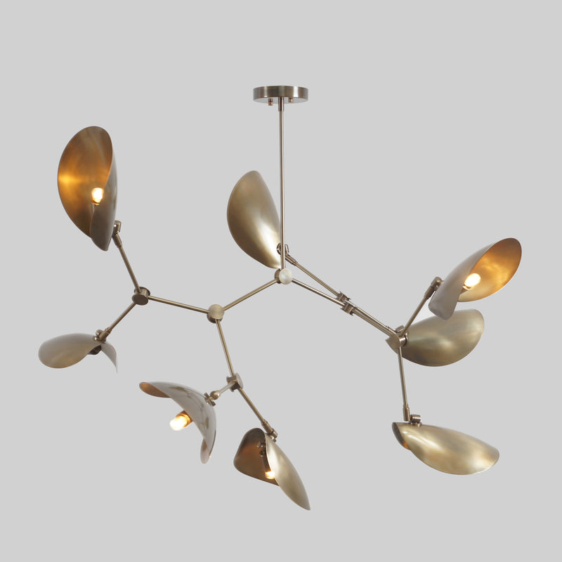 Drop 8 Brass Chandelier