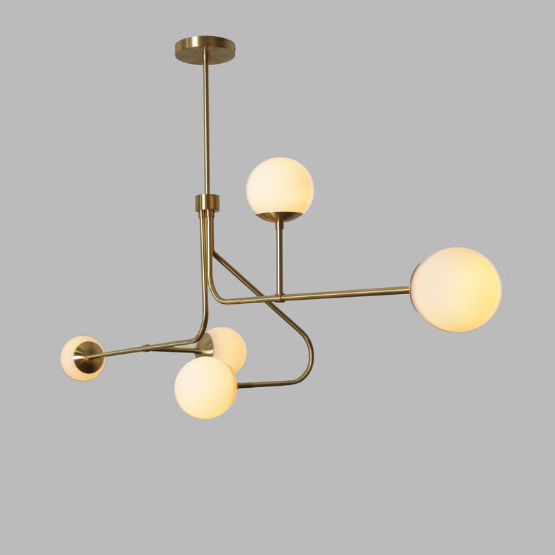 5 Globe Sputnik Linear Chandelier