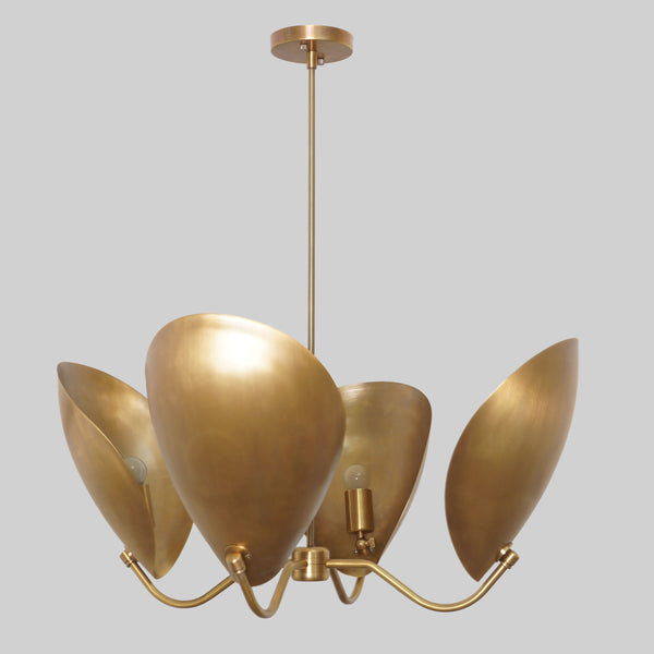 4 Curved Disk Shade Chandelier