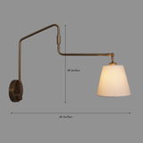 Articulated Swing Arm Linen Shade Wall Lamp