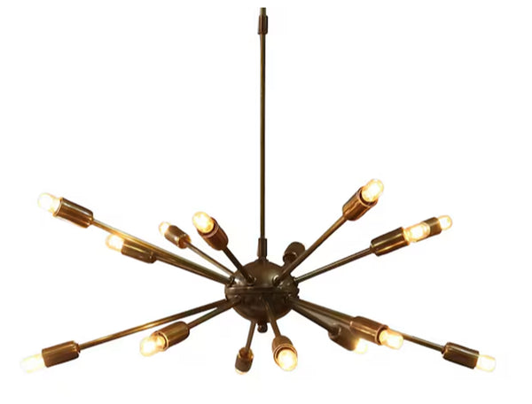 16 Light Mid Century Brass Sputnik chandelier