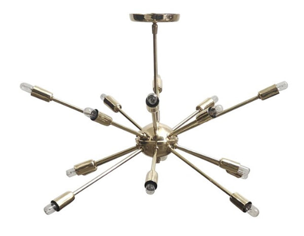 16 Light Mid Century Brass Sputnik chandelier