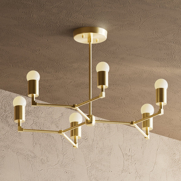 6 Light Mid Century Inspired Chandelier