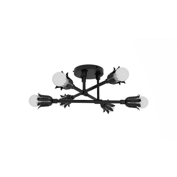 Six Light Semi Flush Fixture