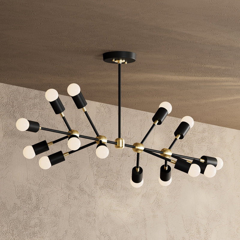 Large 14 Light Sputnik Inspired Chandelier