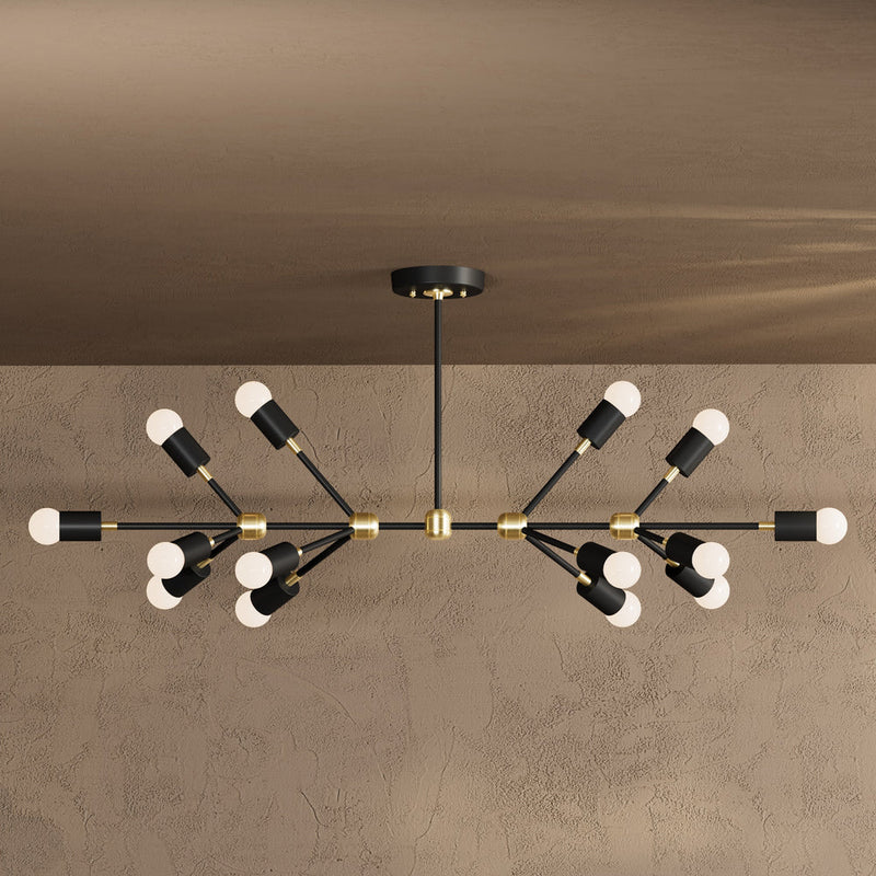 Large 14 Light Sputnik Inspired Chandelier