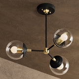 Modern Glass Globe 3 Light Chandelier