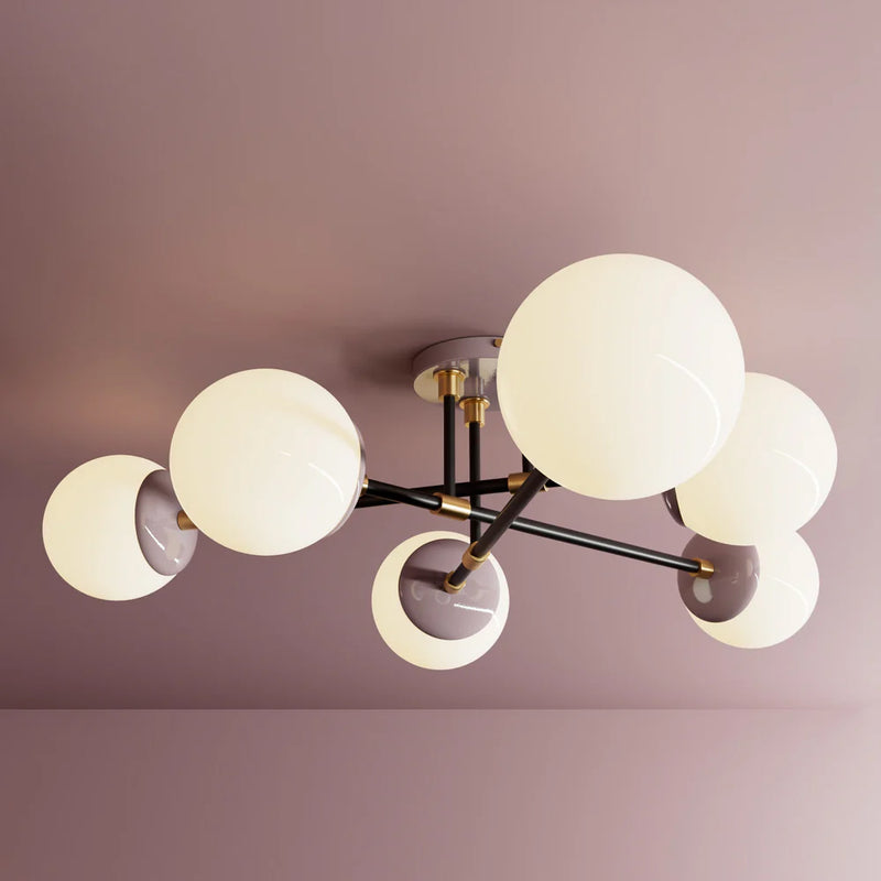 Six Light Semi Flush Fixture