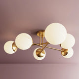 Six Light Semi Flush Fixture