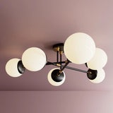 Six Light Semi Flush Fixture