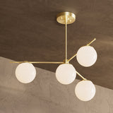 Modern Glass Globe 4 Light Chandelier