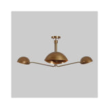 3 Arm Brass Mid Century Modern Chandelier