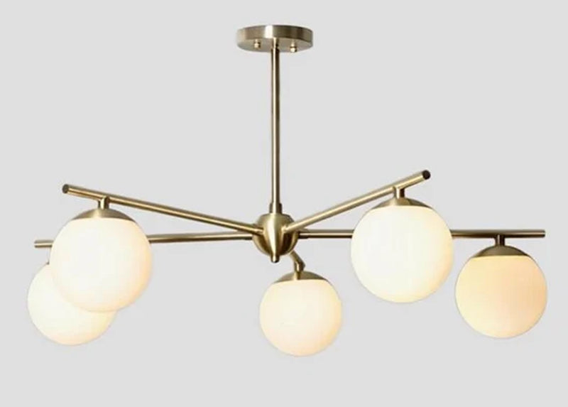 5 Globe Mid Century Sputnik Chandelier