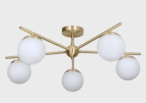 5 Globe Mid Century Sputnik Chandelier