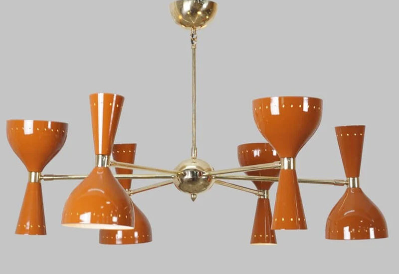 6 Arm Mid Century Italian Sputnik Chandelier