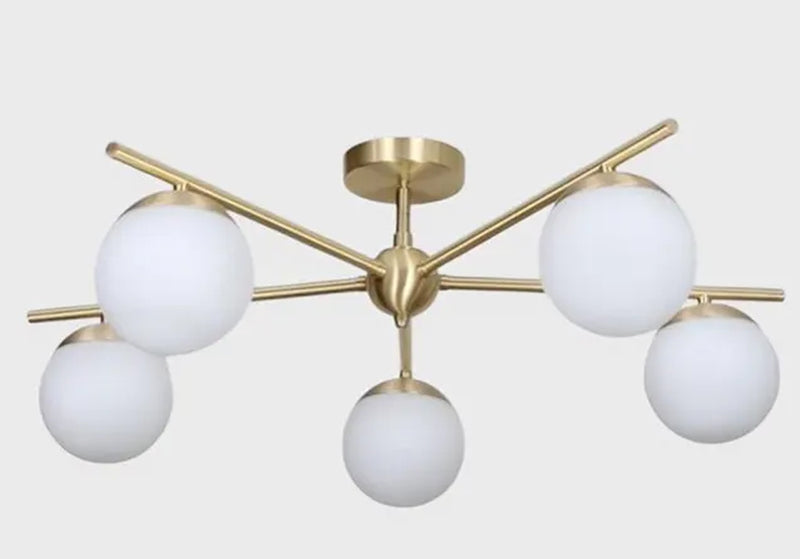 5 Globe Mid Century Sputnik Chandelier