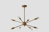 8 Arms Mid Century Modern Brass Sputnik Chandelier