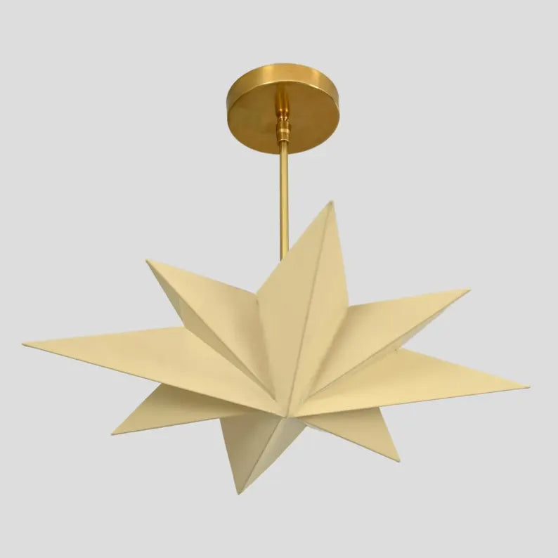 Brass Star Disc Ceiling Light Italian Minimalist