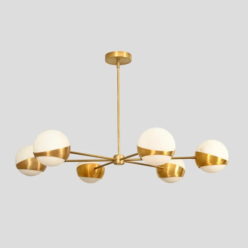 6 Light Globe Brass Pendant Lamp Antique Ceiling Fixture