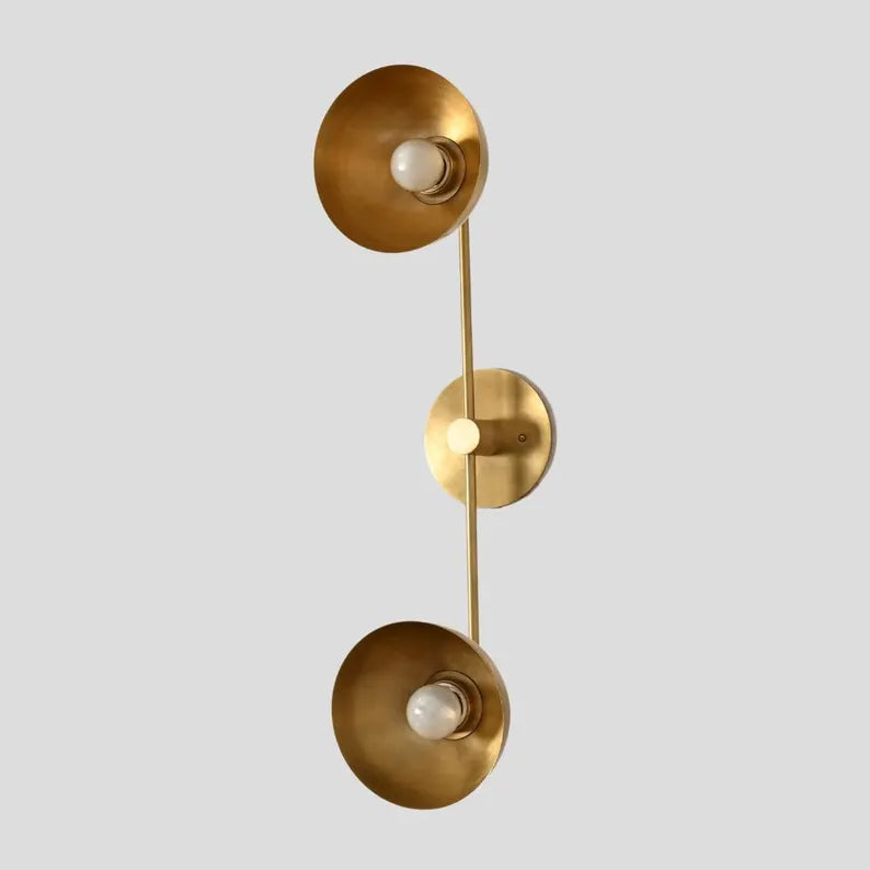 Vanity Light Flush Mount Brass Double Modern