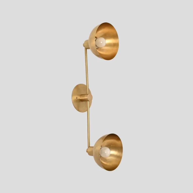 Vanity Light Flush Mount Brass Double Modern