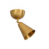 Industrial semi-flushed tillable Brass light shade