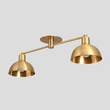 Semi Flush Mount Ceiling Light Brass Double Modern