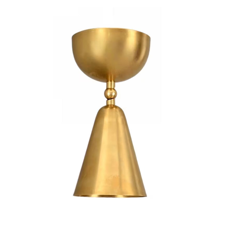 Industrial semi-flushed tillable Brass light shade