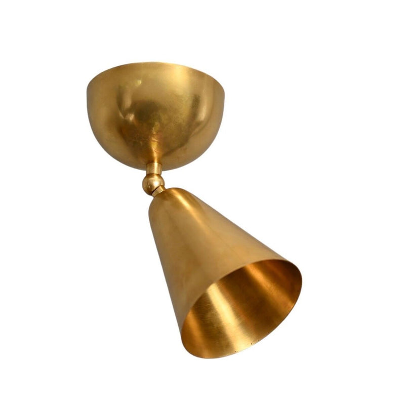 Industrial semi-flushed tillable Brass light shade