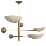 3 Light Pendant Mid Century Modern Raw Brass