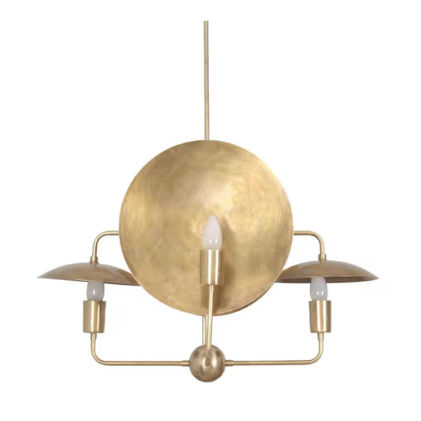 4 Light Spider Dome Style Raw Brass