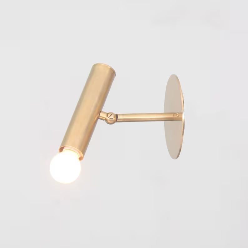 Brass Cylinder Wall Sconce Italian Brass Sconces