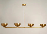 8 Light Modern Raw Brass Linear Dining chandelier