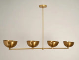 8 Light Modern Raw Brass Linear Dining chandelier