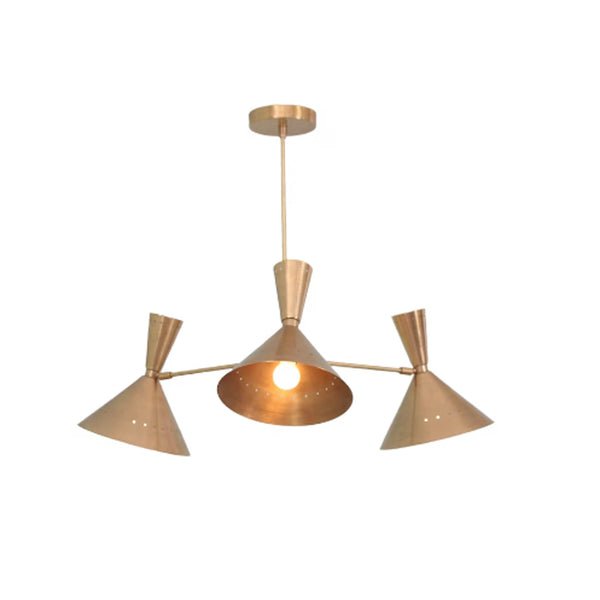 3 Light Contemporary Style Raw Brass