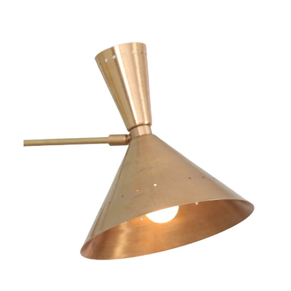 3 Light Contemporary Style Raw Brass