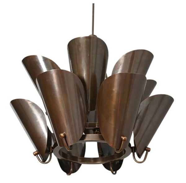 12 Light Curved Shades Pendant Mid Century Modern