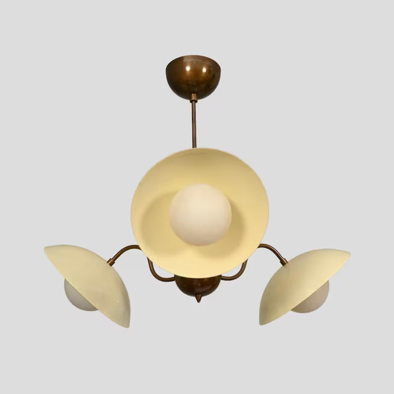 Cream Ceiling Light Mid century Orb Pendant Lamp