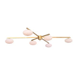 6 Light Stilnovo Style Globe Mid Century Brass Sputnik chandelier light Fixture