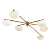 6 Light Stilnovo Style Globe Mid Century Brass Sputnik chandelier light Fixture