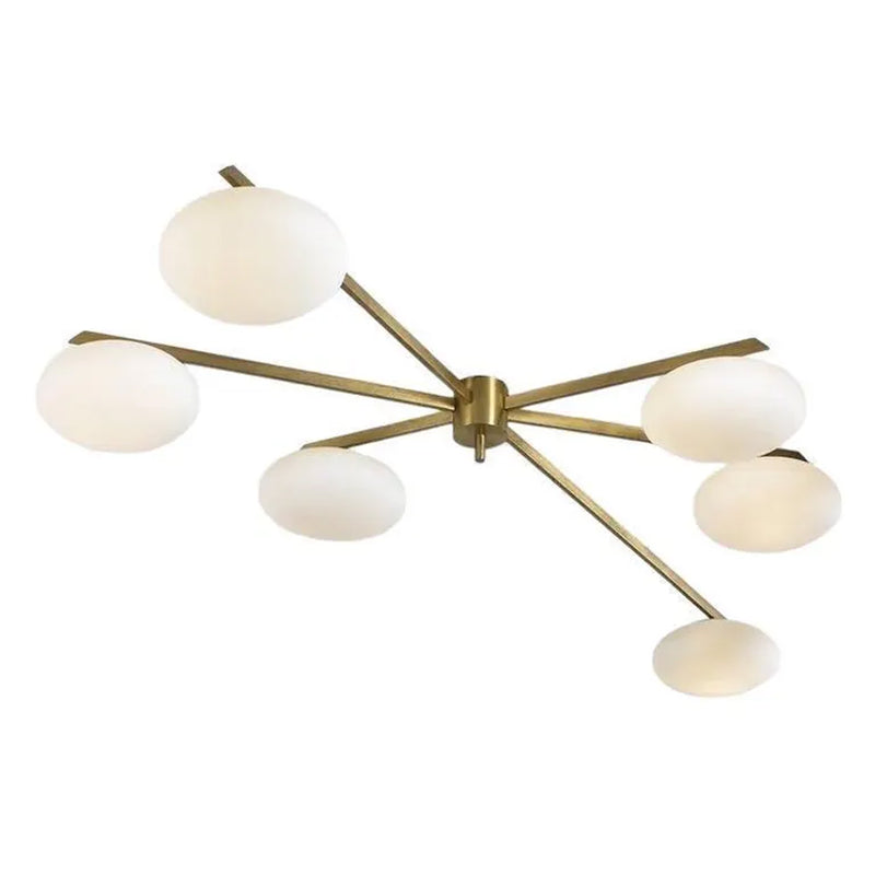 6 Light Stilnovo Style Globe Mid Century Brass Sputnik chandelier light Fixture