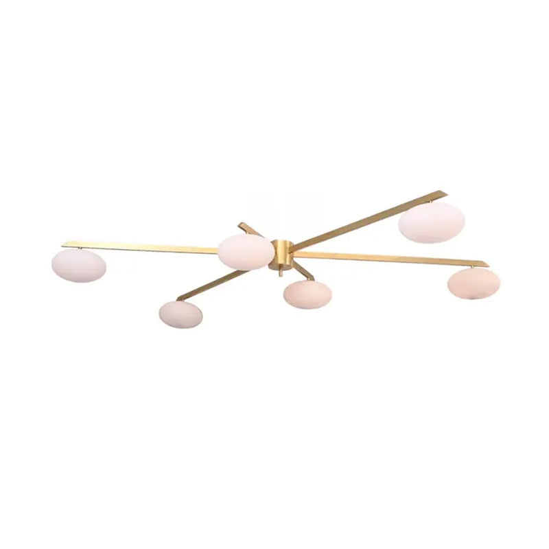 6 Light Stilnovo Style Globe Mid Century Brass Sputnik chandelier light Fixture