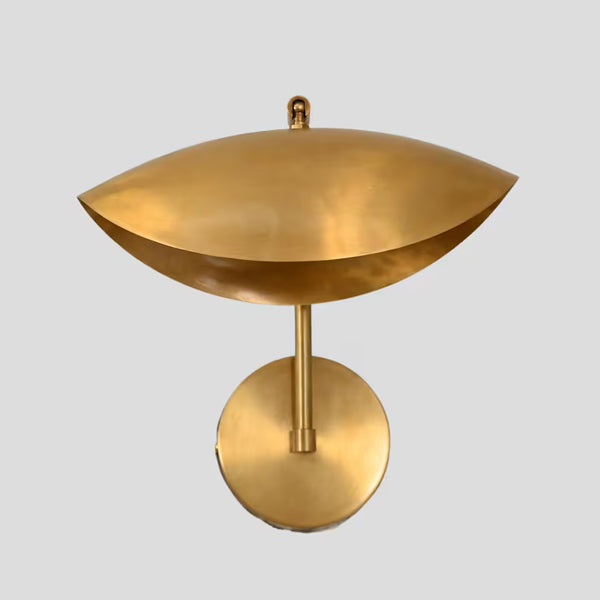 Wall lamp 1950s Italian Brass Curved Ceiling Light