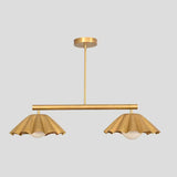 2 Light Linear Modern Ceiling Light Brass Lamp